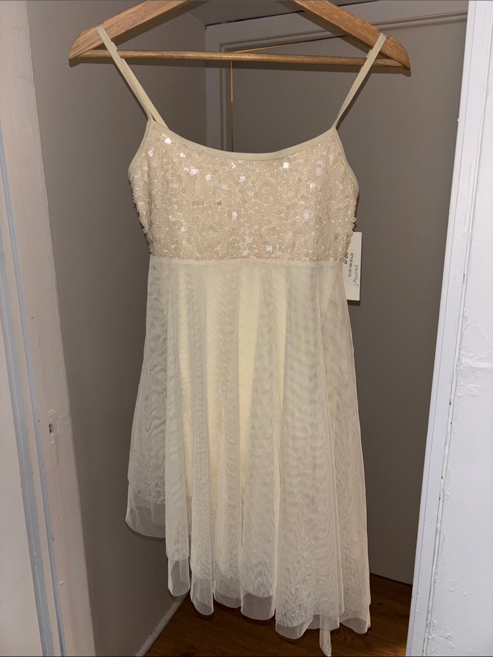 Girls Cream Sequin Bodice Tulle Dress - Dance Costume
